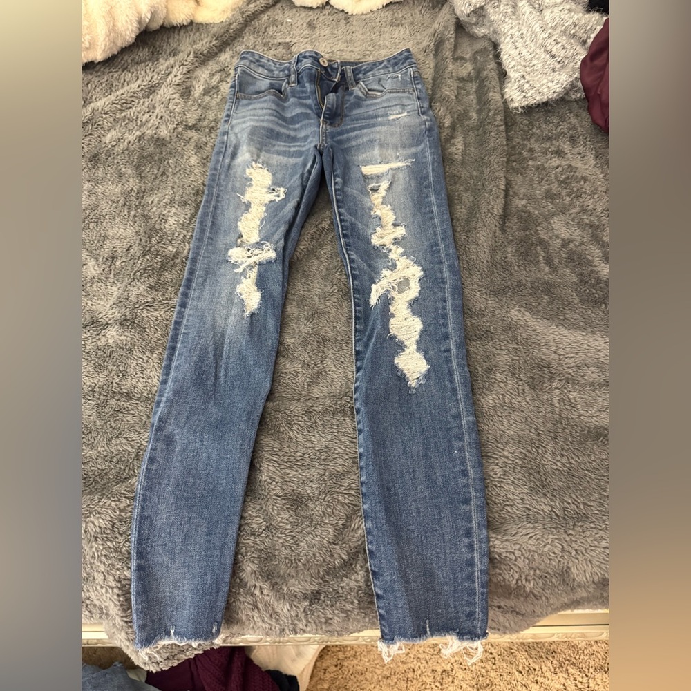Distressed Blue Women's Jeans